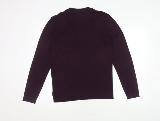 Ted Baker Men's Purple Wool Henley Jumper M