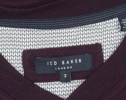 Ted Baker Men's Purple Wool Henley Jumper M