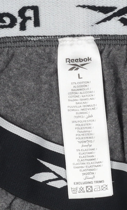 Reebok Men's Grey Jogger Trousers L Gym & Training