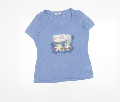 Womens UK Size 12 Marks and Spencer Blue Basic T-Shirt