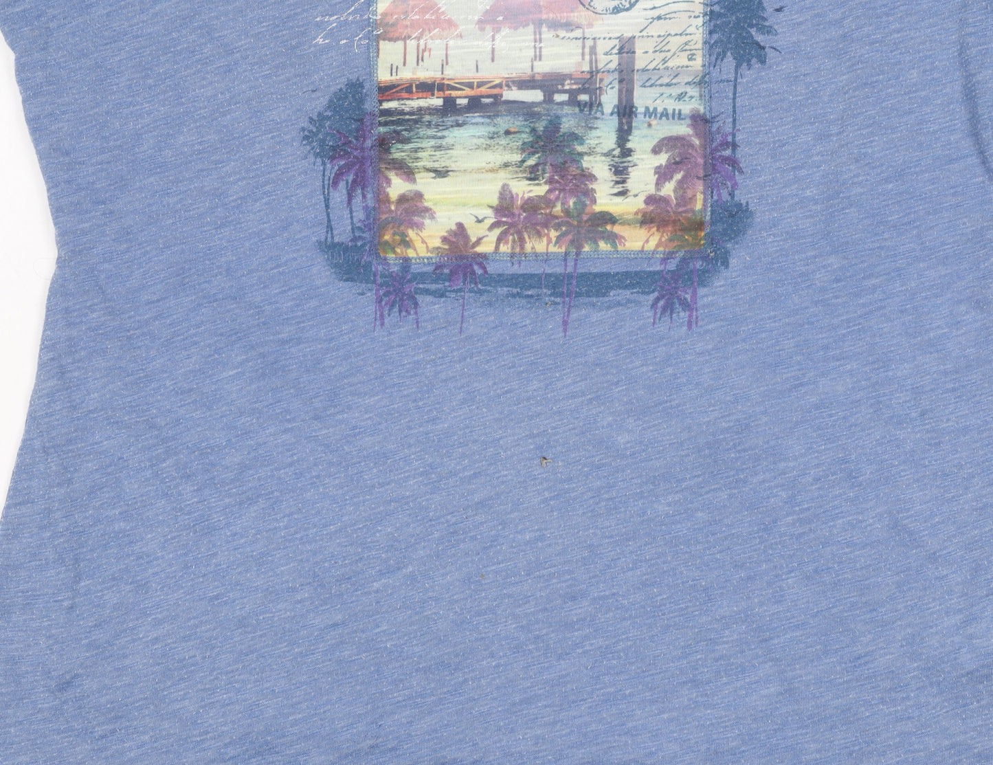 Womens UK Size 12 Marks and Spencer Blue Basic T-Shirt