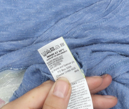 Womens UK Size 12 Marks and Spencer Blue Basic T-Shirt