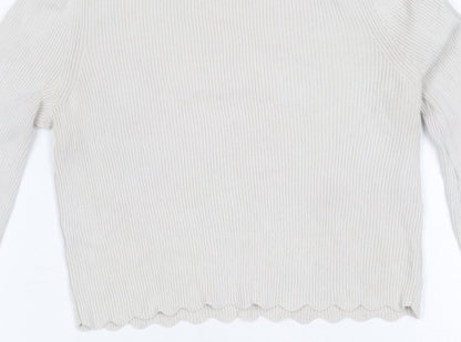 Womens UK Size S Zara White Cropped Blouse