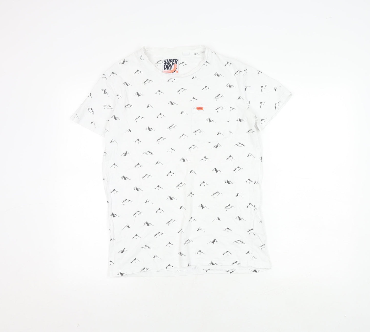 Superdry Men's White Graphic Print T-Shirt, Size S