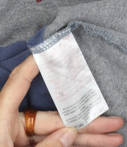 Tokyo Laundry Men's XL Grey Blue Striped Henley T-Shirt