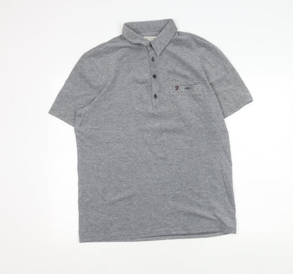 Farah Men's Grey Polo Shirt M Short Sleeve Cotton
