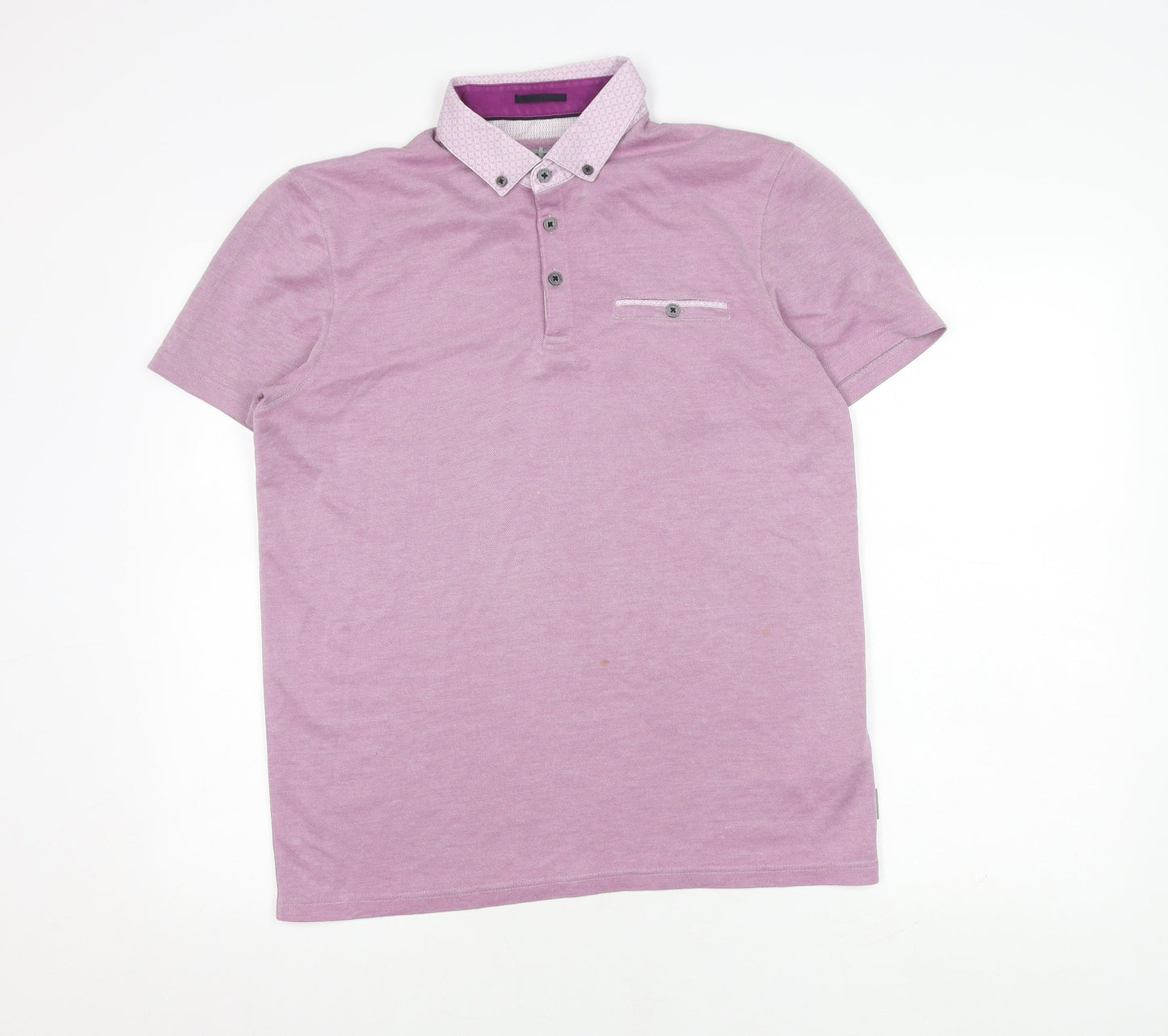 Ted Baker Men's Purple Polo Size 4 - Short Sleeve Knit