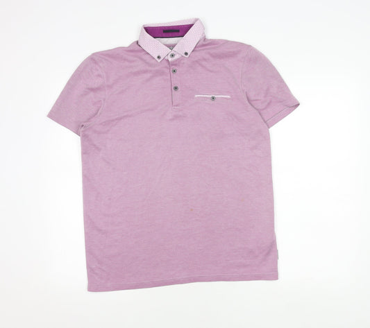 Ted Baker Men's Purple Polo Size 4 - Short Sleeve Knit