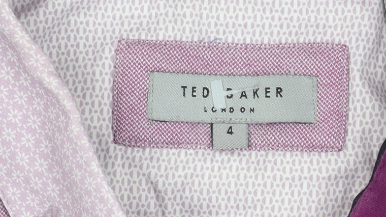 Ted Baker Men's Purple Polo Size 4 - Short Sleeve Knit