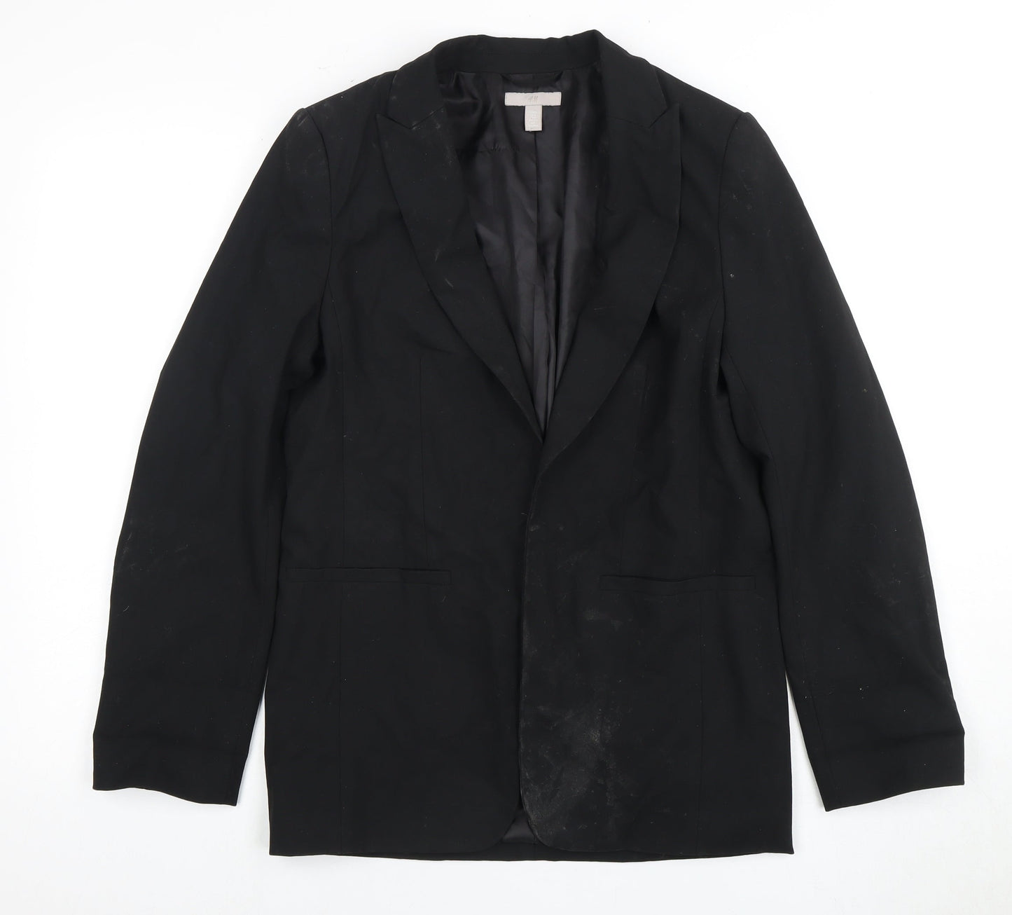 H&M Women's Black Blazer UK 8 Viscose Blend