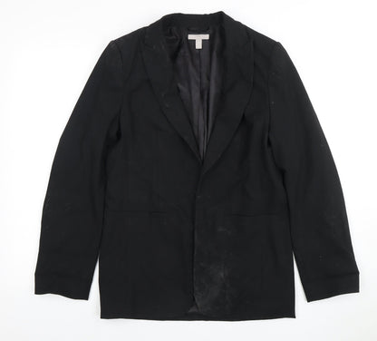 H&M Women's Black Blazer UK 8 Viscose Blend