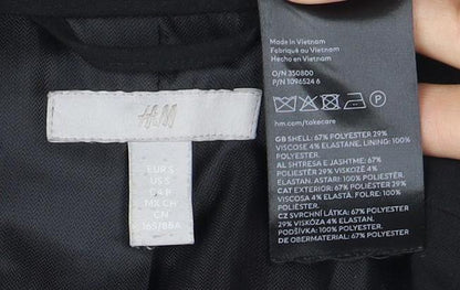 H&M Women's Black Blazer UK 8 Viscose Blend