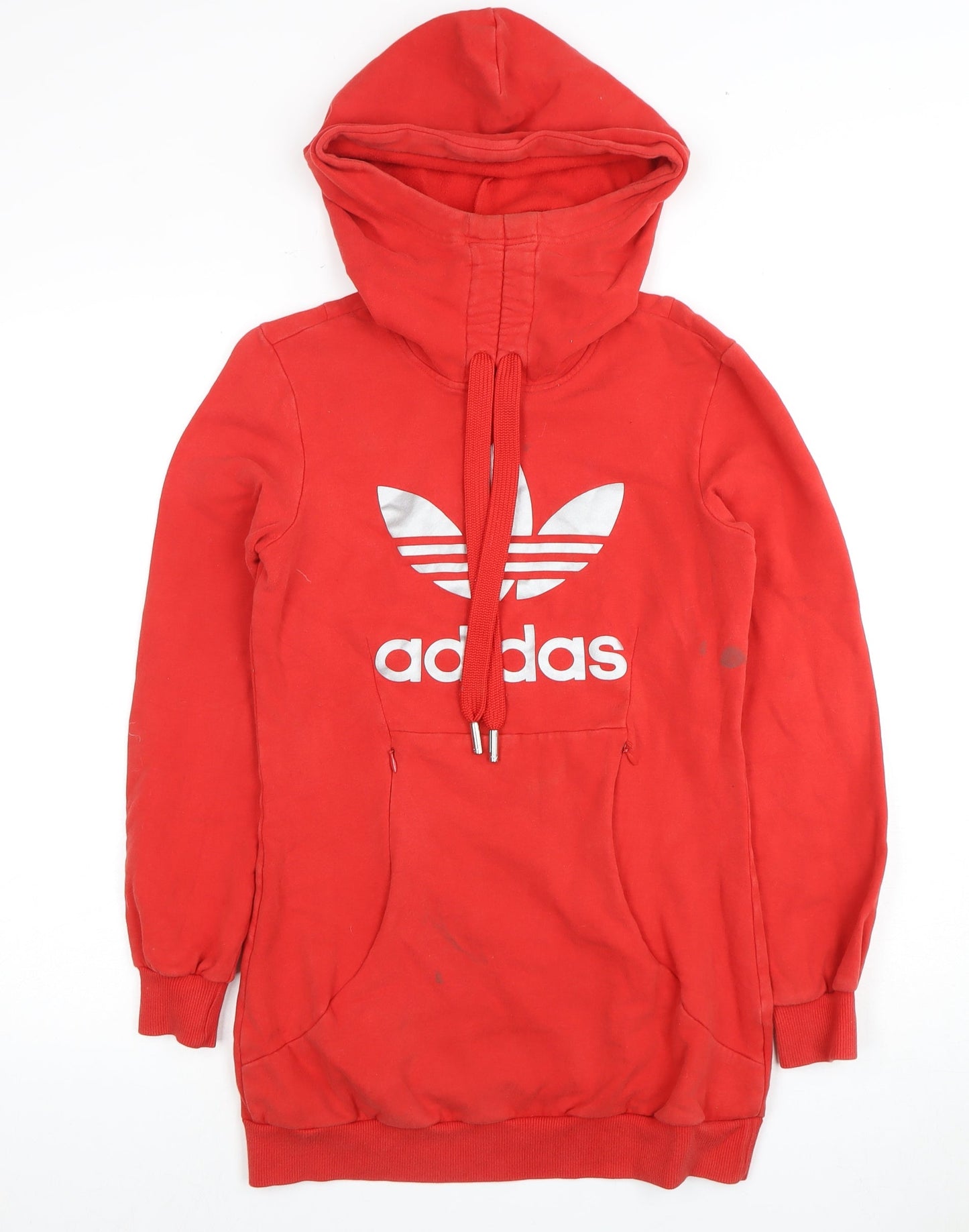 Adidas Women's Red Pullover Hoodie - Size 8