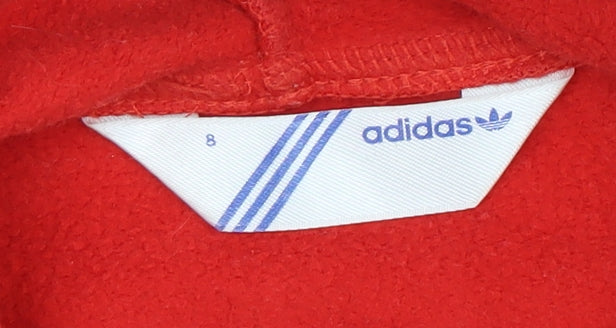 Adidas Women's Red Pullover Hoodie - Size 8