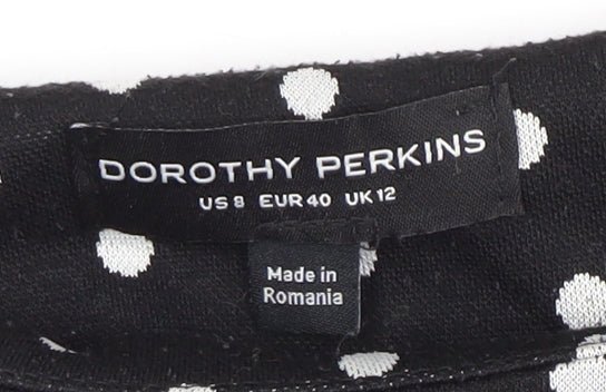 Dorothy Perkins Women's Black Polka Dot Dress Size 12