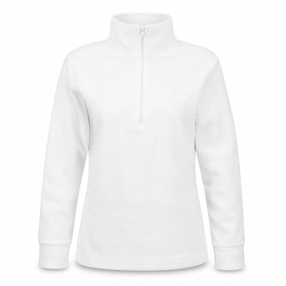 Front view of Trespass unisex white xs 1/2 zip sweatshirt