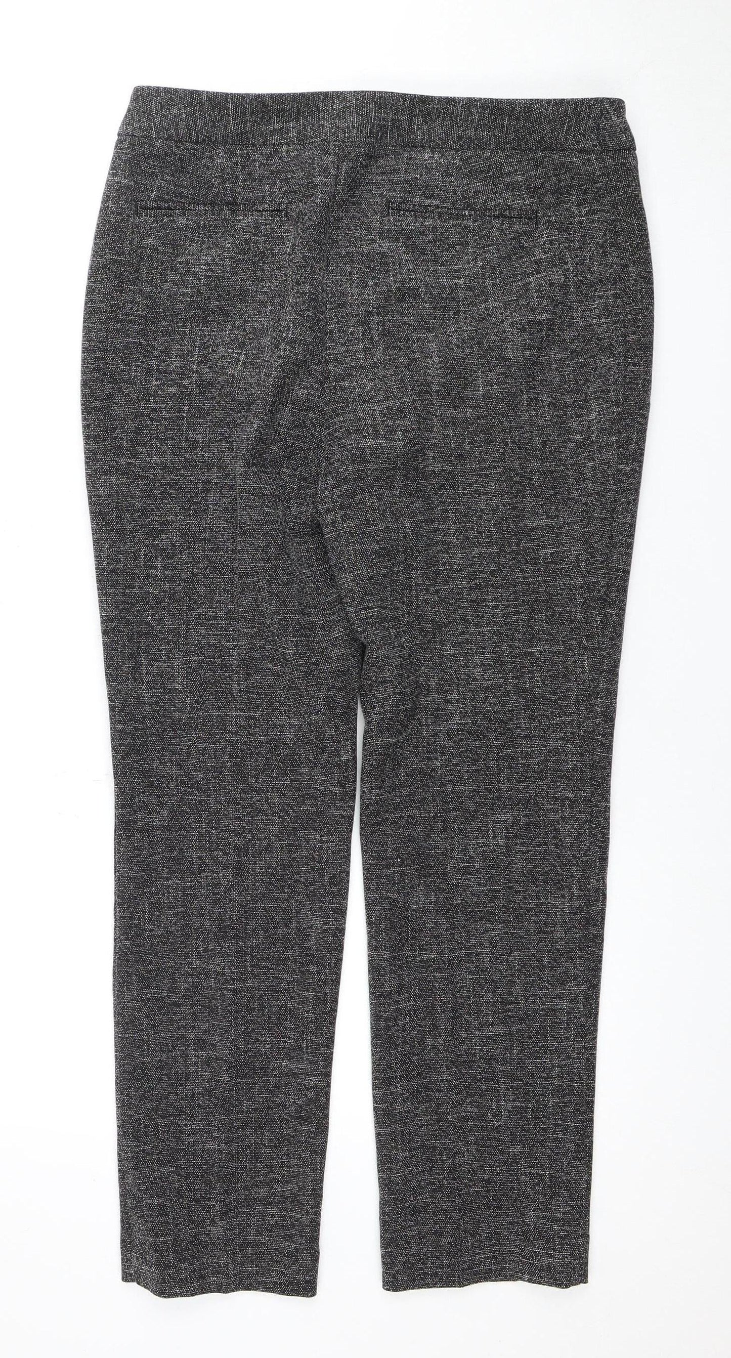 Womens UK Size 12 Lands' End Regular Fit Slim Leg Grey Trousers