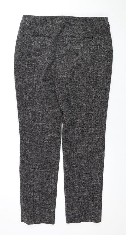 Womens UK Size 12 Lands' End Regular Fit Slim Leg Grey Trousers