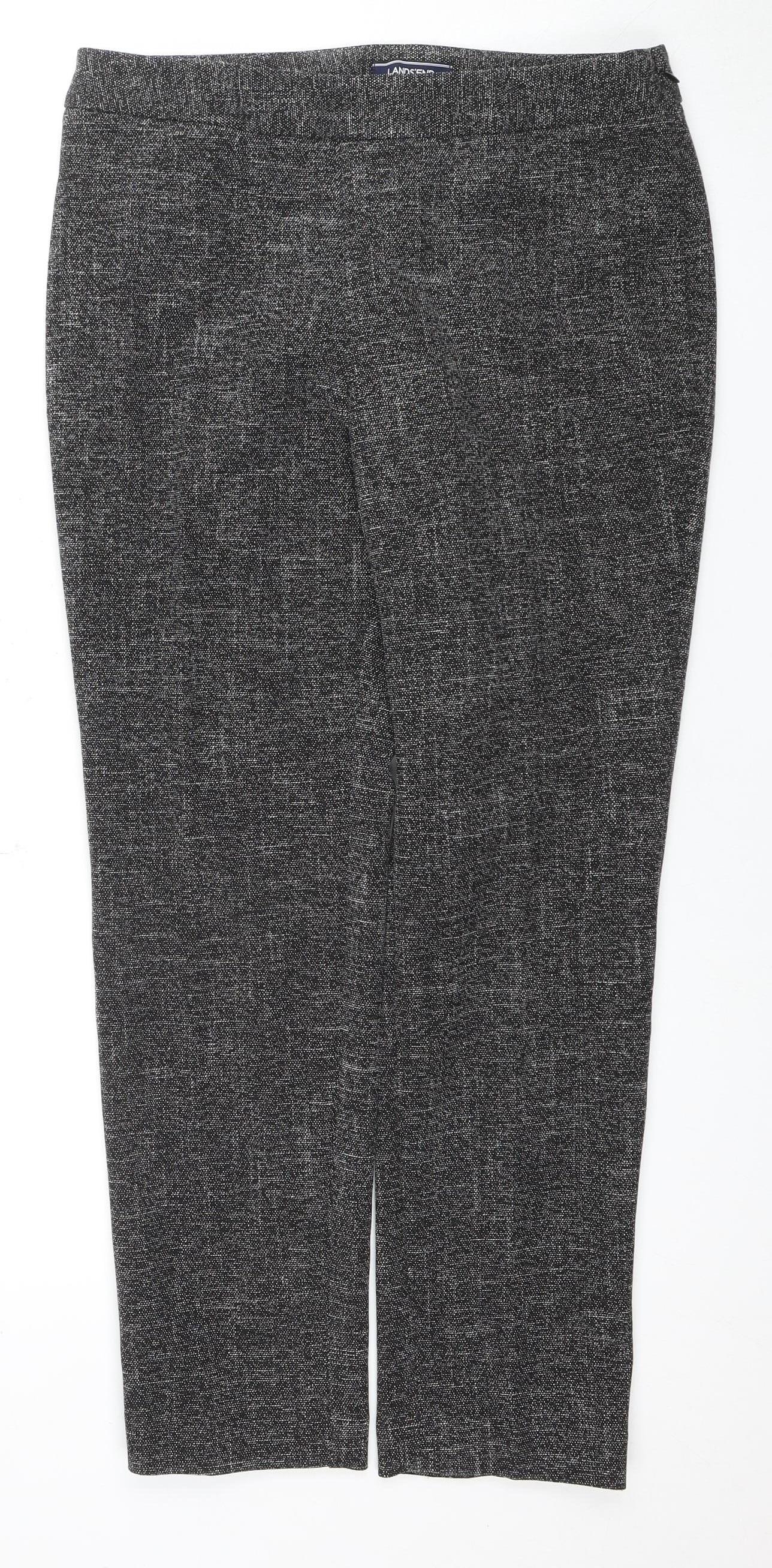 Womens UK Size 12 Lands' End Regular Fit Slim Leg Grey Trousers