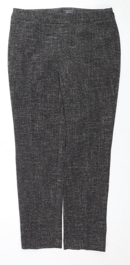 Womens UK Size 12 Lands' End Regular Fit Slim Leg Grey Trousers