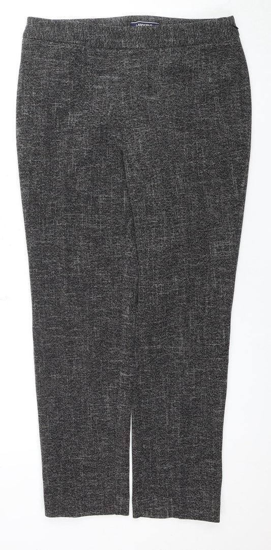 Womens UK Size 12 Lands' End Regular Fit Slim Leg Grey Trousers