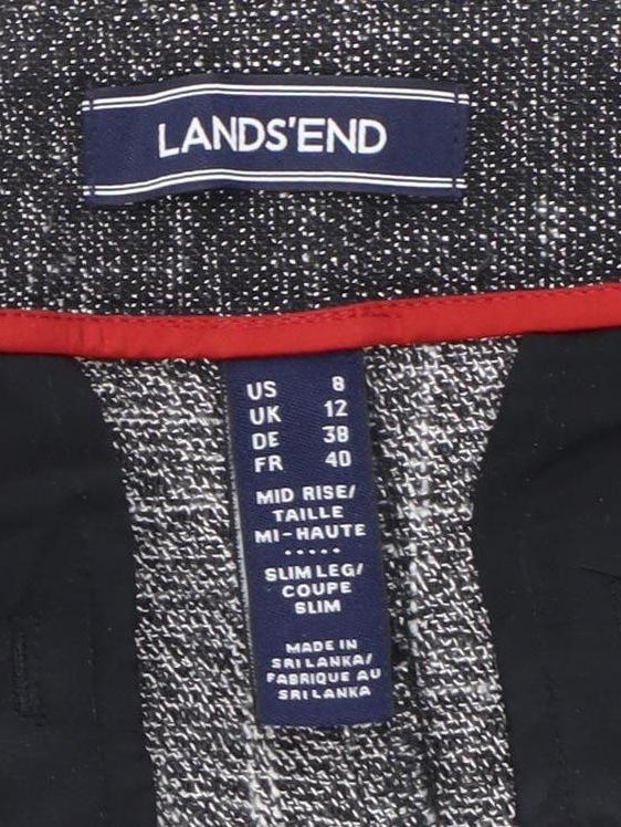 Womens UK Size 12 Lands' End Regular Fit Slim Leg Grey Trousers