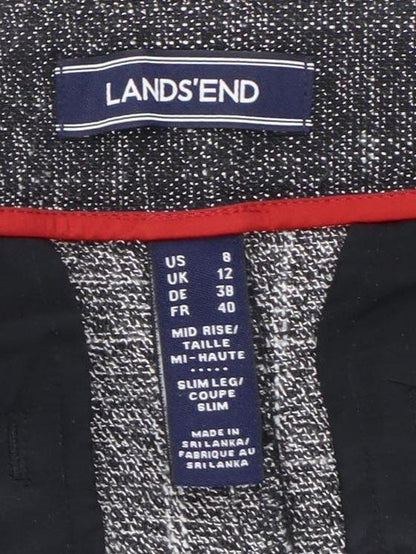 Womens UK Size 12 Lands' End Regular Fit Slim Leg Grey Trousers