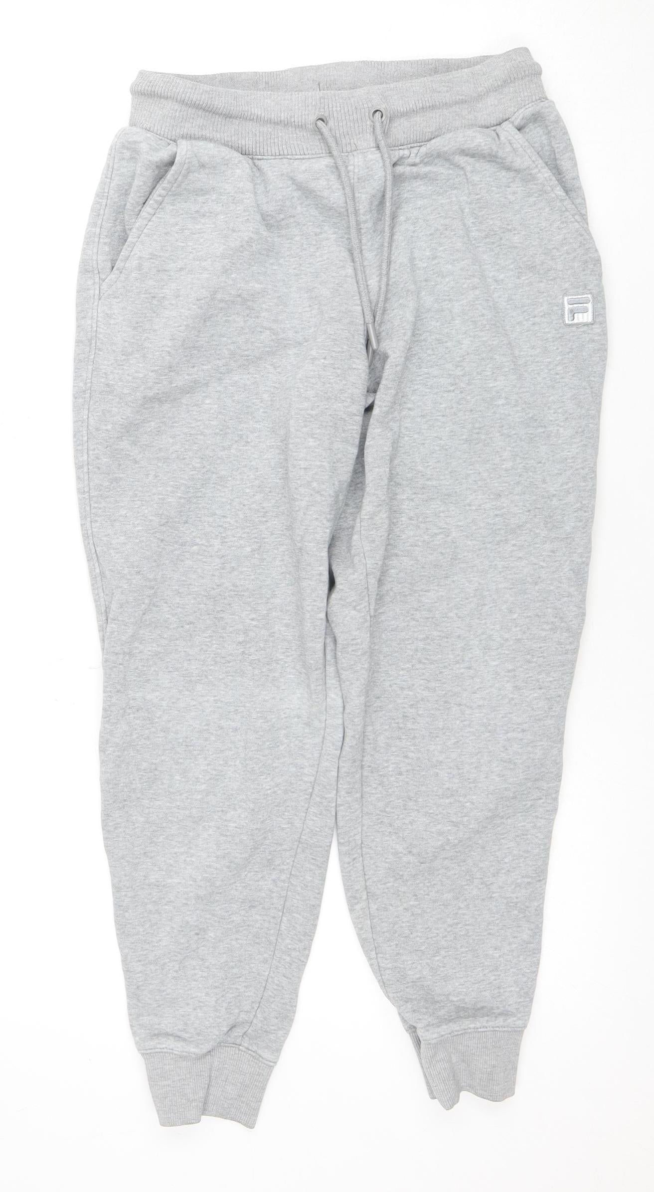 Fila Women's Grey Jogger Trousers, Size S, Elastic Waist