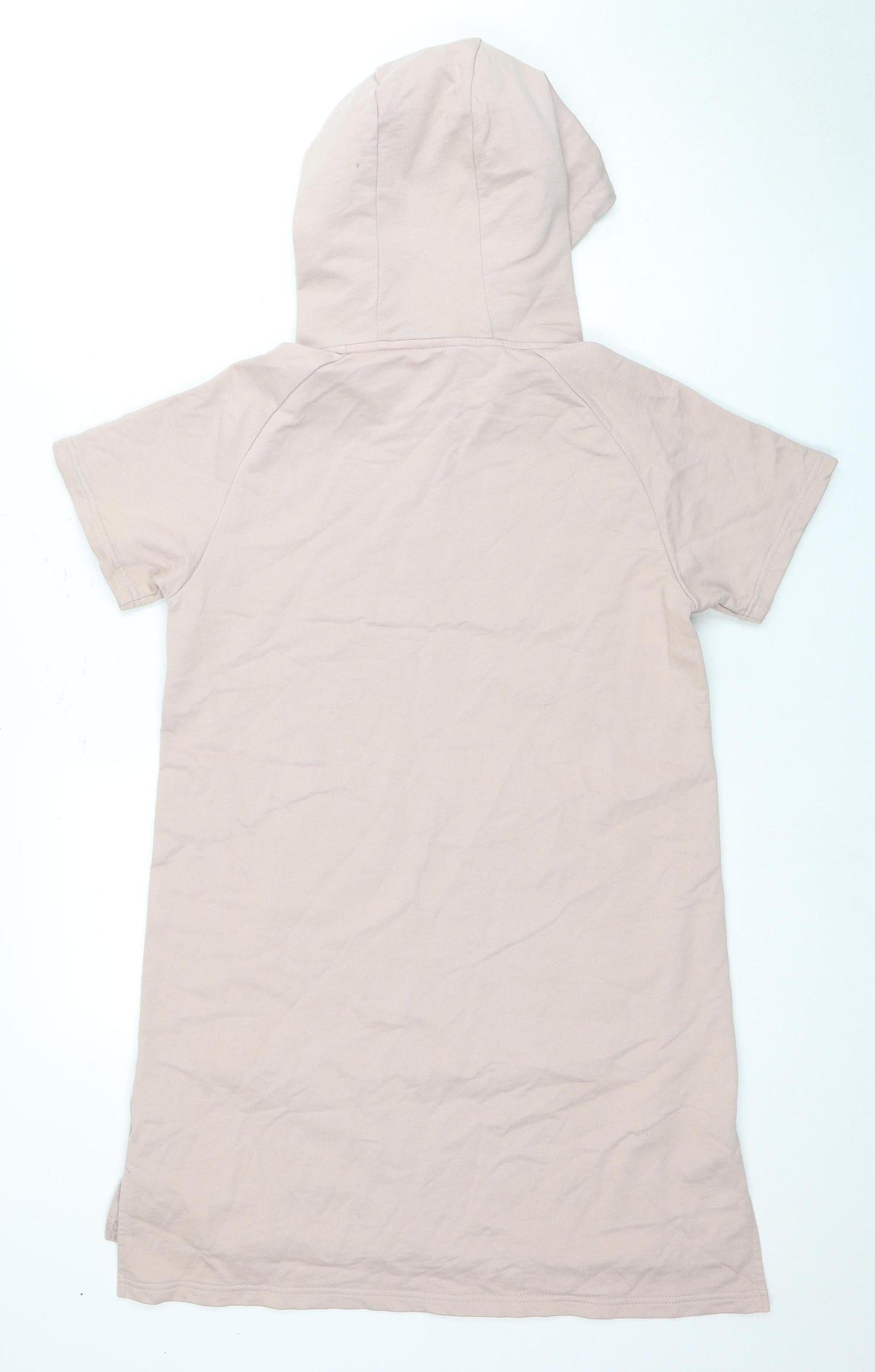 Gymshark Women's Beige Short Sleeve Tunic Hoodie S