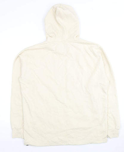 Clayton Men's Beige M Pullover Hoodie Logo Accents