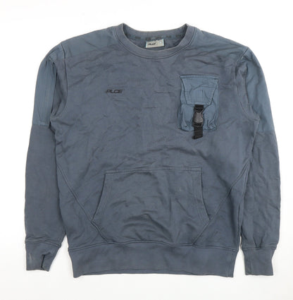 PLCE Men's Blue Pullover Sweatshirt S - Buckle Accent