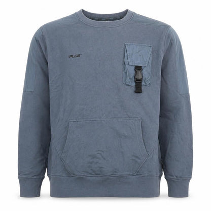 PLCE Men's Blue Pullover Sweatshirt S - Buckle Accent