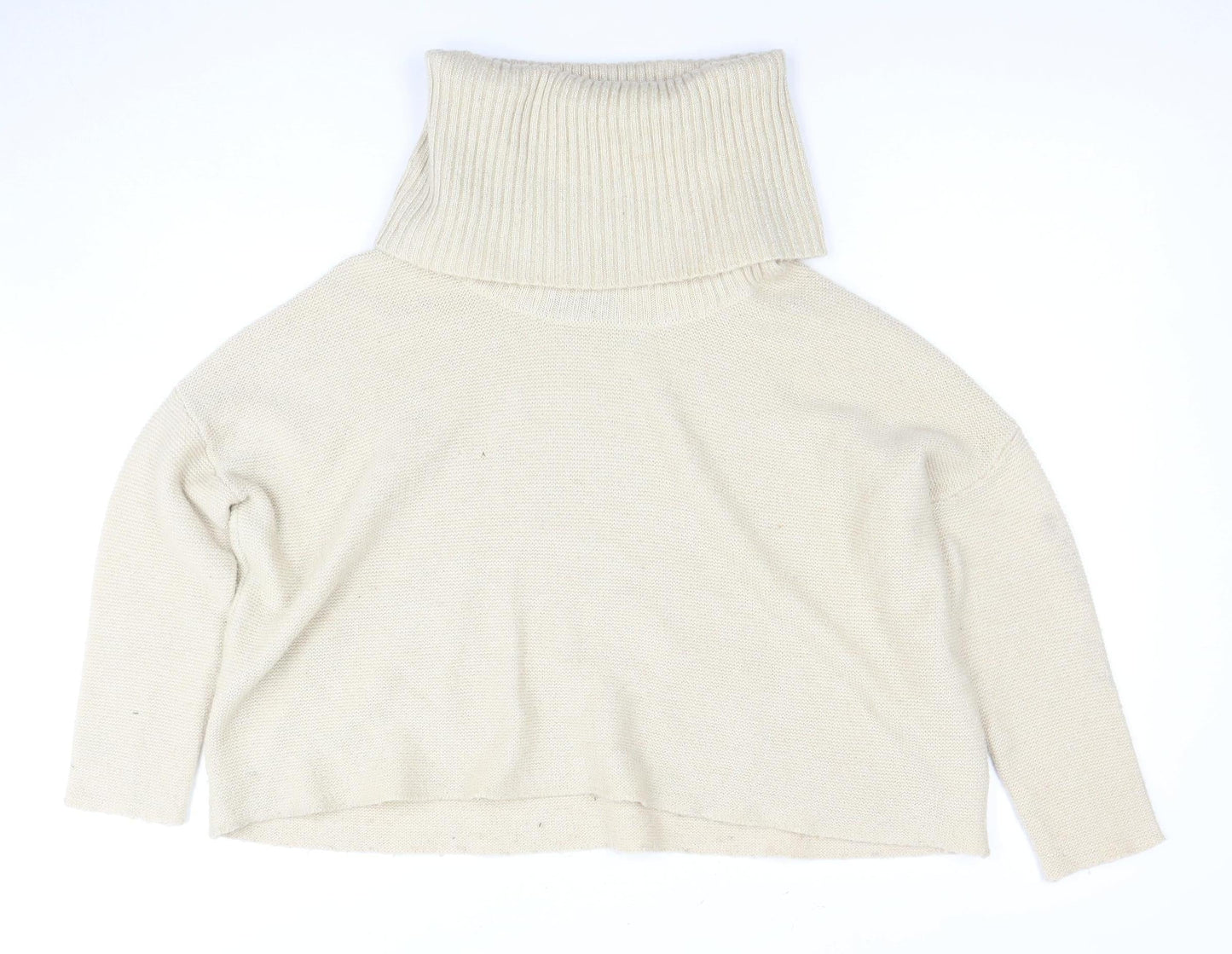 Nuna Lie Women's Ivory Roll Neck Cropped Jumper S
