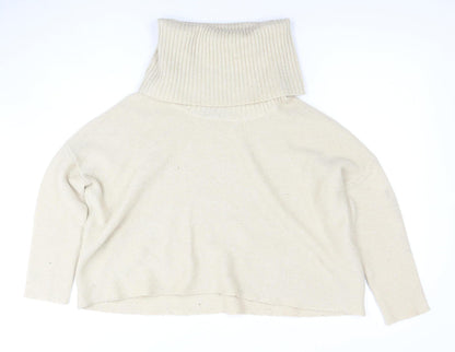 Nuna Lie Women's Ivory Roll Neck Cropped Jumper S