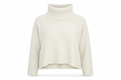 Nuna Lie Women's Ivory Roll Neck Cropped Jumper S