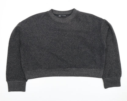 Zara Women’s Grey Sweatshirt Size 8 Crew Neck Casual