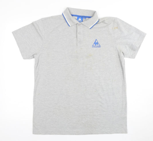 Le Coq Sportif Men's Grey M Polo Shirt with Logo