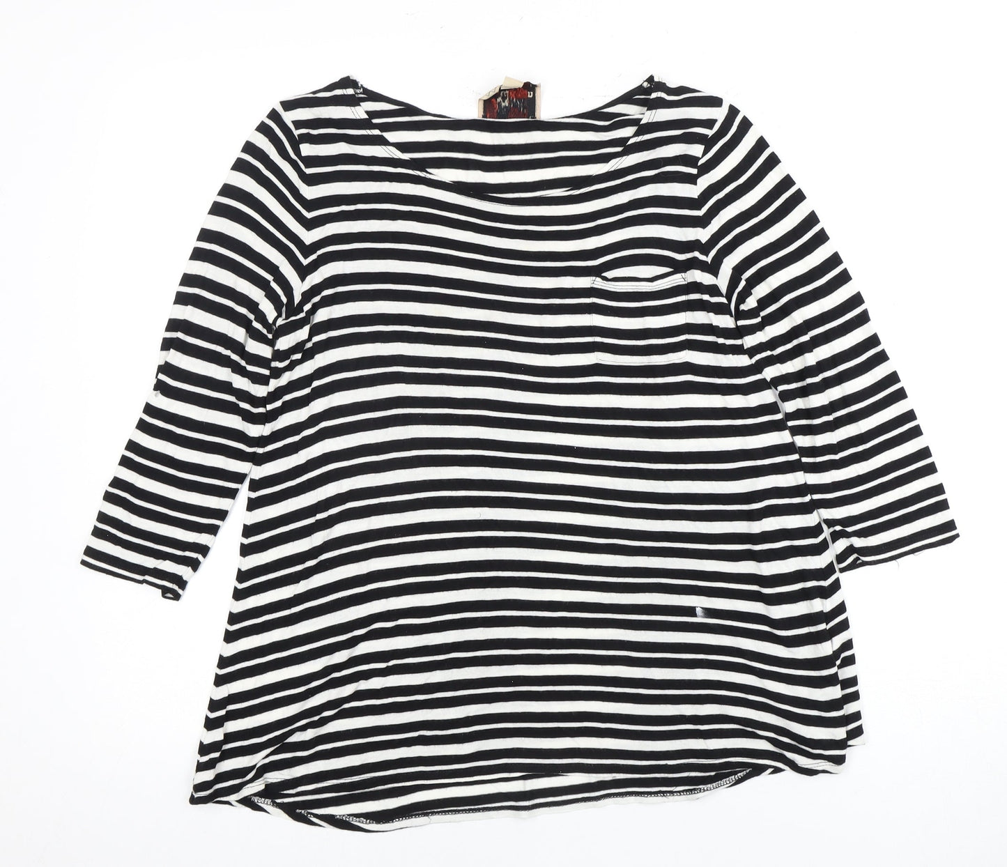 Arabella and Addison Women's Black Striped T-Shirt M