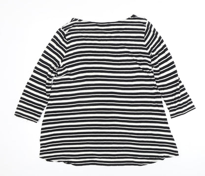 Arabella and Addison Women's Black Striped T-Shirt M