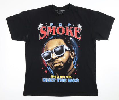 Pull&Bear Men's Black Music Graphic T-Shirt Size L