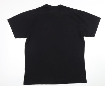 Pull&Bear Men's Black Music Graphic T-Shirt Size L
