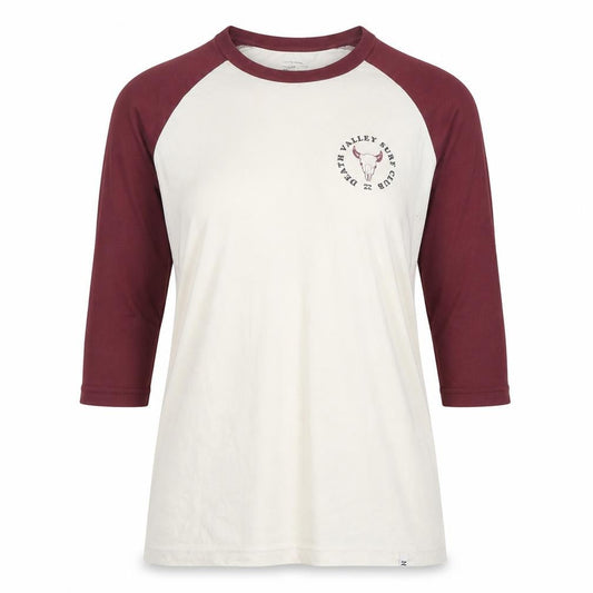 Front view of Billabong unisex beige ringer t-shirt xs