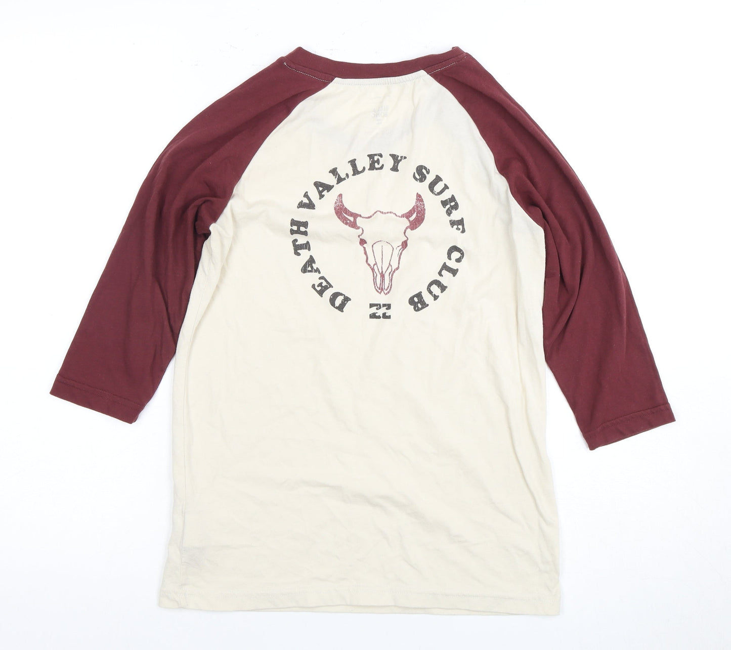 Unisex Adults UK Size XS Billabong Beige Ringer T-Shirt