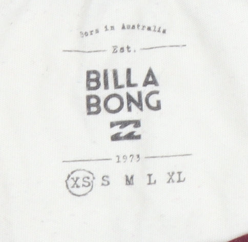 Unisex Adults UK Size XS Billabong Beige Ringer T-Shirt