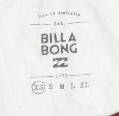 Unisex Adults UK Size XS Billabong Beige Ringer T-Shirt
