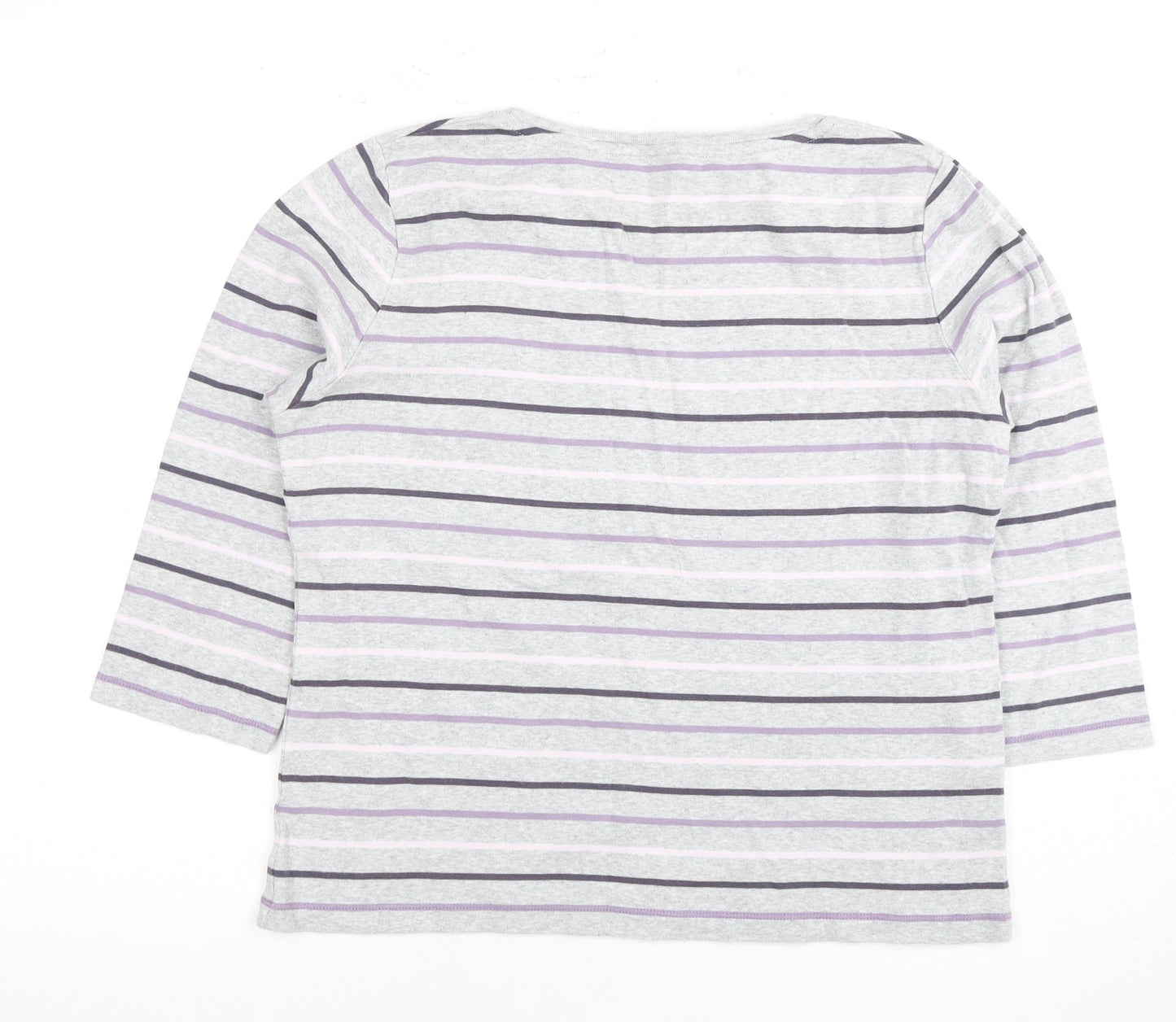 Womens UK Size L Viyella Grey Basic T-Shirt