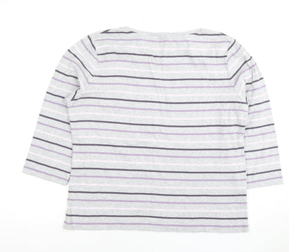 Womens UK Size L Viyella Grey Basic T-Shirt