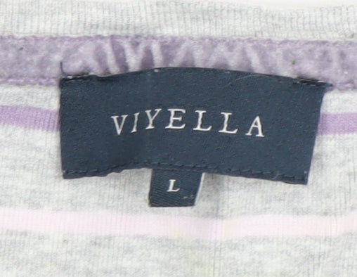 Womens UK Size L Viyella Grey Basic T-Shirt