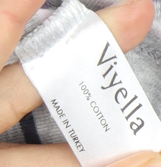 Womens UK Size L Viyella Grey Basic T-Shirt
