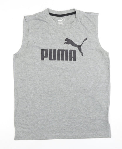 Puma Men's Grey Sleeveless T-Shirt, Size S